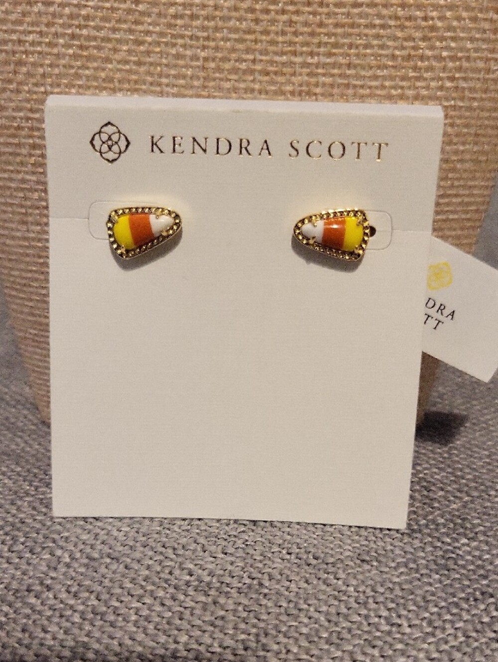 Kendra Scott Candy Corn-Inspired Stud Earrings in Yellow, Orange & White